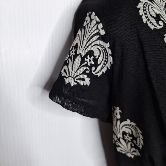 Vintage Y2K Susan Lawrence Sheer Mesh Babydoll Top Large Whimsygoth Coquette - Picture 7 of 9